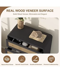 gaomon 31" Tall Rattan Drawer Dresser for Bedroom,Dressers and Chests of Drawers,Modern Chest Drawers Bedroom,Living Room,Hallway