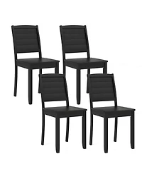 Gymax 4 Pcs Armless Wood Dining Chair w/ Rubber Wood Legs Curved Backrest Kitchen