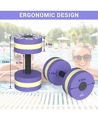 Sportneer Water Weights Aquatic Exercise Dumbbells Set of 2 Eva Foam Pool Weights for Water Aerobics Weight Loss