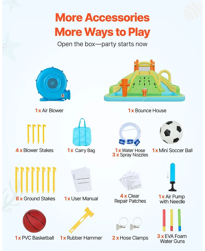 Mecale Bounce House Water Slide 13.3 x 11.4 Ft with Climbing Wall, Ages 3