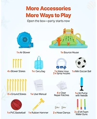 Mecale Bounce House Water Slide 13.3 x 11.4 Ft with Climbing Wall, Ages 3