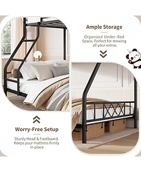 gaomon Bunk Bed Heavy Duty Metal with Ladder and Safety Rails, No Box Spring Required