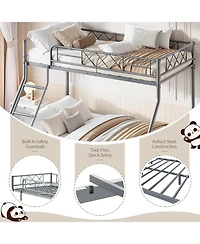 gaomon Bunk Bed Heavy Duty Metal with Ladder and Safety Rails, No Box Spring Required