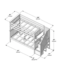 Max and Lily Bed Frame, Farmhouse Solid Wood Platform with Slatted Headboard