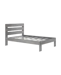 Max and Lily Bed Frame, Farmhouse Solid Wood Platform with Slatted Headboard
