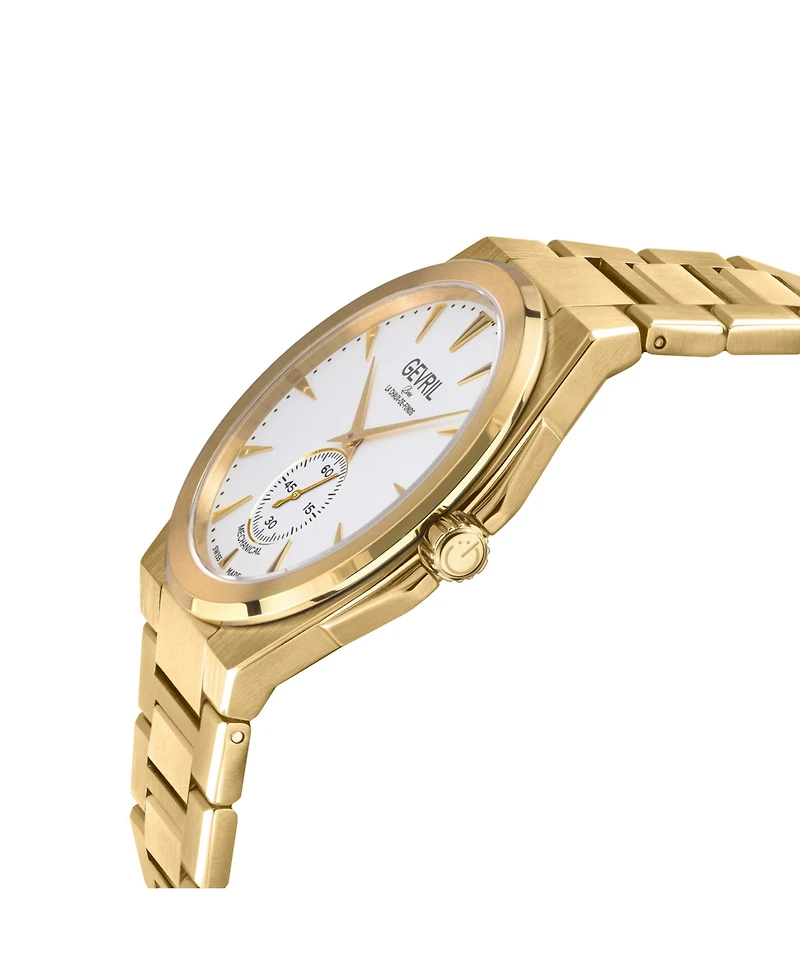 Gevril Men's Montauk Swiss Mechanical Ip Gold Bracelet Watch