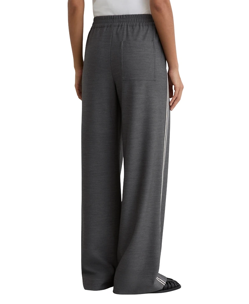 Reiss Women's Marlow Melange Side-Stripe Wide-Leg Pants
