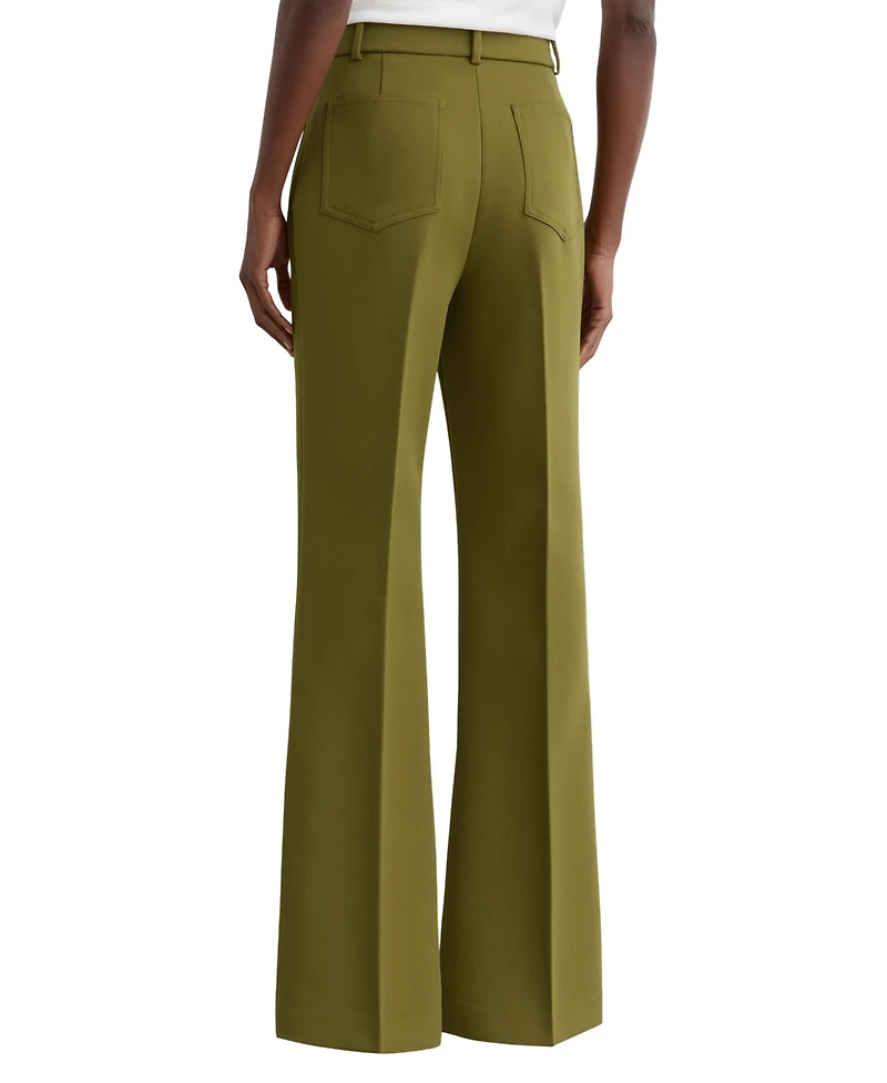 Reiss Women's Priya Twill High-Rise Flared Pants