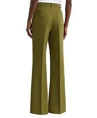 Reiss Women's Priya Twill High-Rise Flared Pants