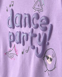 Carter's Toddler Girls' 2T-5T Dance Party Short-Sleeve T-Shirt, Shorts and Pants Sleep Play, 4-Piece Set