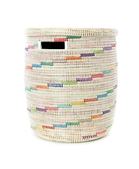 African Modern, Vanilla Sugar Swirl Flat Lid Storage Basket