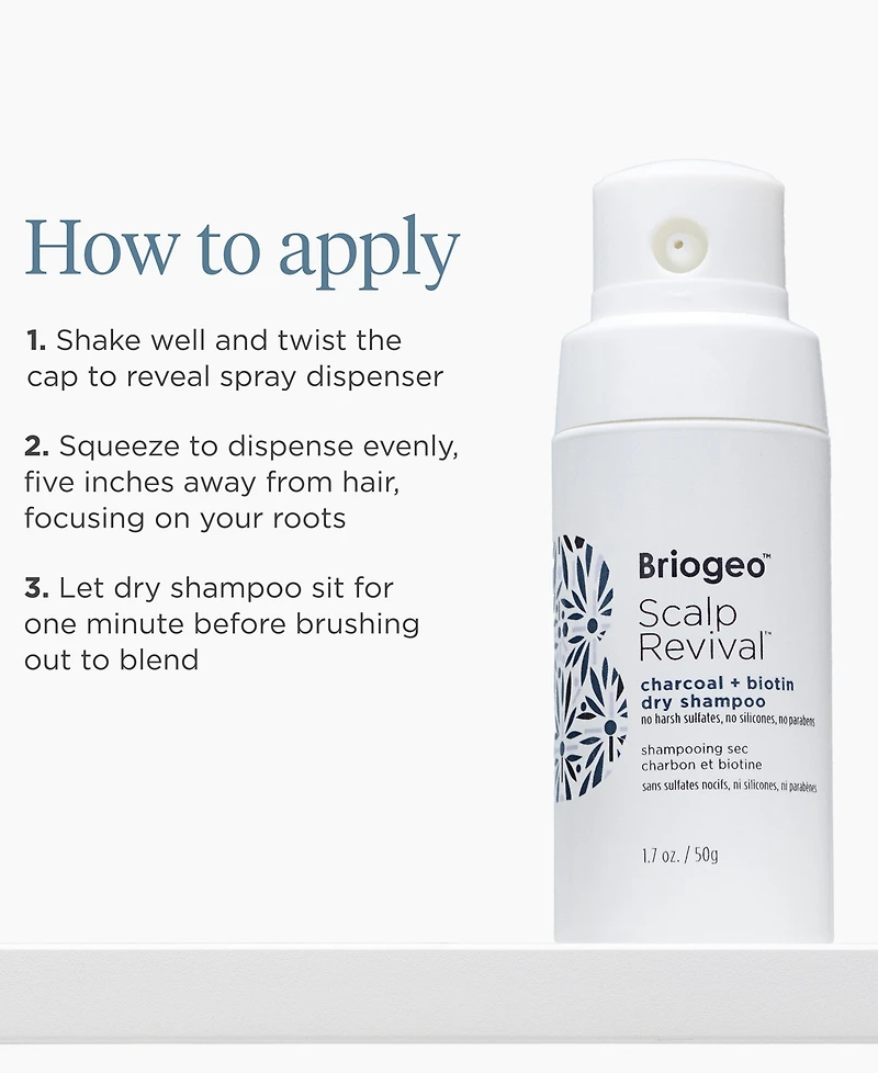 Briogeo Scalp Revival Charcoal + Biotin Dry Shampoo, 0.1 oz.