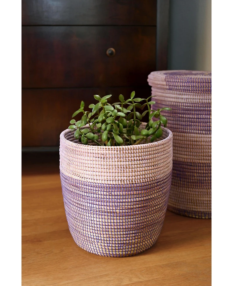 African Modern, Lavender and Purple Bath Bin Basket