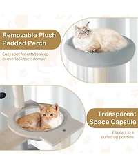 Cozito Cat Tree 44 inch Modern with Removable Padded Top Perch