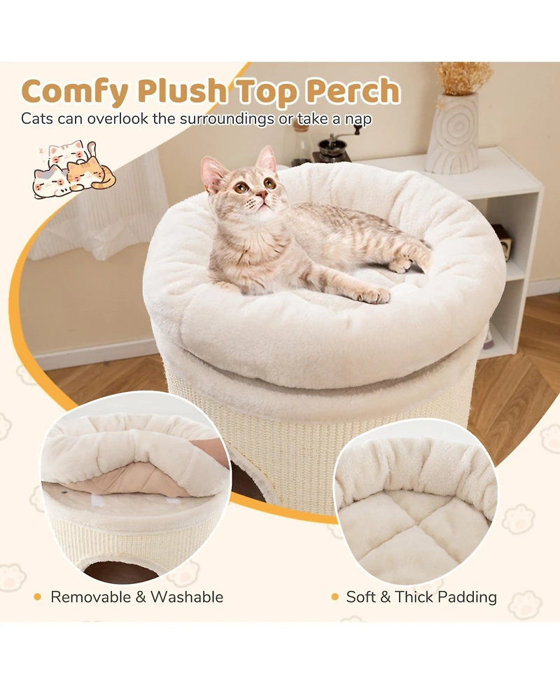 Cozito Cat House 49 inch Elevated 4-Story for Multiple Cats