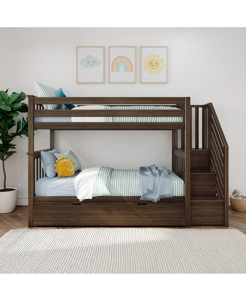Max & Lily Twin over Staircase Bunk with Trundle