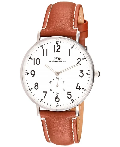 Porsamo Bleu Men's Rowan Genuine Leather Band Watch 1471CROL