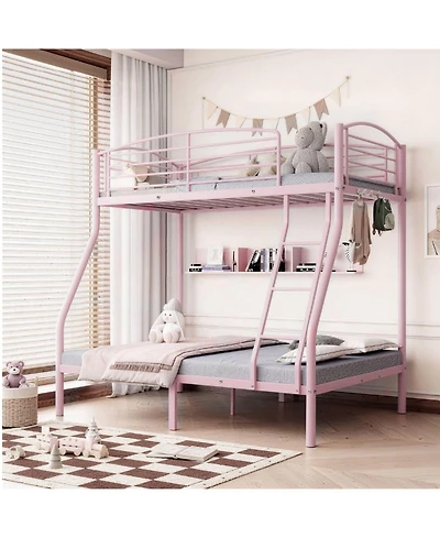 gaomon Bunk Bed, Metal Beds with Ladder and Guardrail,Heavy Duty Space Saving Design,Smooth Rounded Edges,Ideal for Dorms Small Rooms