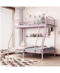 gaomon Bunk Bed, Metal Beds with Ladder and Guardrail,Heavy Duty Space Saving Design,Smooth Rounded Edges,Ideal for Dorms Small Rooms