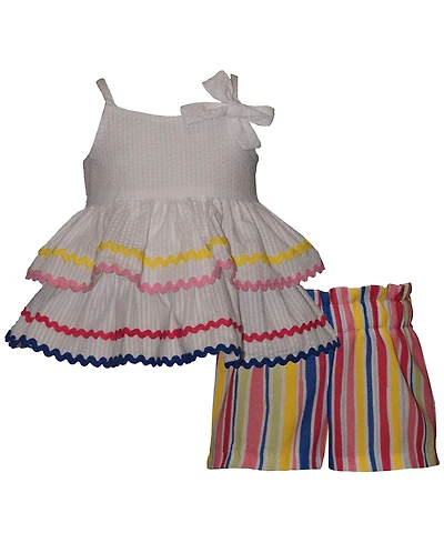 Bonnie Jean Girls' 2T-6X Sleeveless Top and Shorts, 2-Piece Set