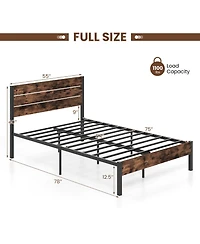 Slickblue Modern Bed Frame with Tall Headboard and Mute Bar Structure for Quiet Stability