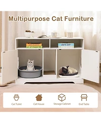 Cozito Cat Litter Box Enclosure 43 in Double Room with Sisall