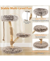 Cozito Cat Tree Modern Wooden with Perch and Jute Scratch Posts