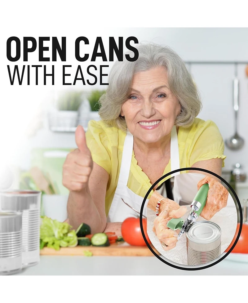 Zulay Kitchen Heavy Duty Stainless Steel Can Opener Manual with Side Bottle Opener