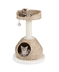 Cozito Cat Tree 28 inch Handmade Woven with Jump Platform
