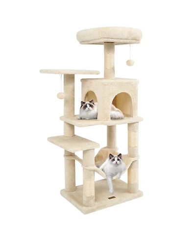 Cozito Cat Tower 44 in Multi-Level with 2-Door Condo and Perch
