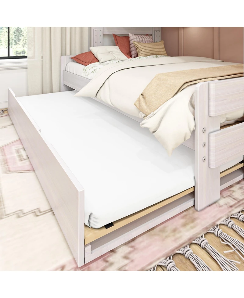 Max & Lily Farmhouse Twin over Full Bunk Bed with Trundle
