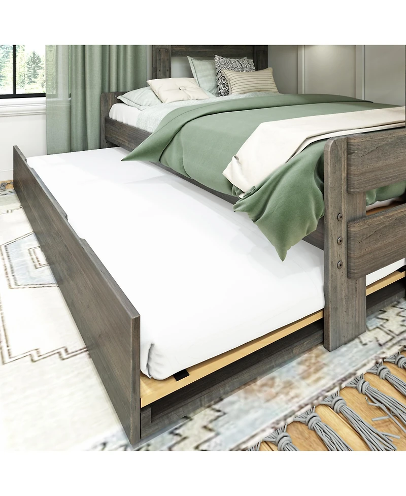 Max & Lily Farmhouse Twin over Full Bunk Bed with Trundle