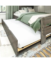 Max & Lily Farmhouse Twin over Full Bunk Bed with Trundle