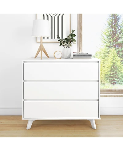Max and Lily Solid Wood Scandinavian 3 Drawer Dresser