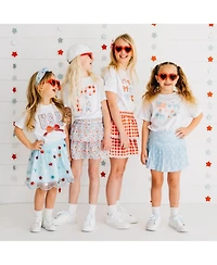 Sweet Wink Baby Girls Usa Stars and Bow Patch Short Sleeve T-Shirt