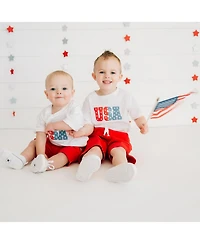 Sweet Wink Baby Boys Usa Puff Ink Short Sleeve T-Shirt
