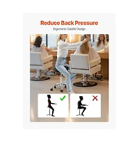 Sugift Ergonomic Saddle Stool with Wheels, 450 lbs Capacity Height Adjustable Pu Leather Swivel Chair for Salon Spa Massage Clinic