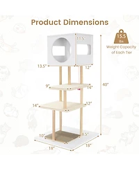 Cozito Cat Tower 40 in Wood with 2 Corrugated Cardboard Pads
