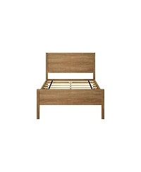 Max & Lily Twin Bed Frame, Solid Wood Classic Platform with Panel Headboard for Kids