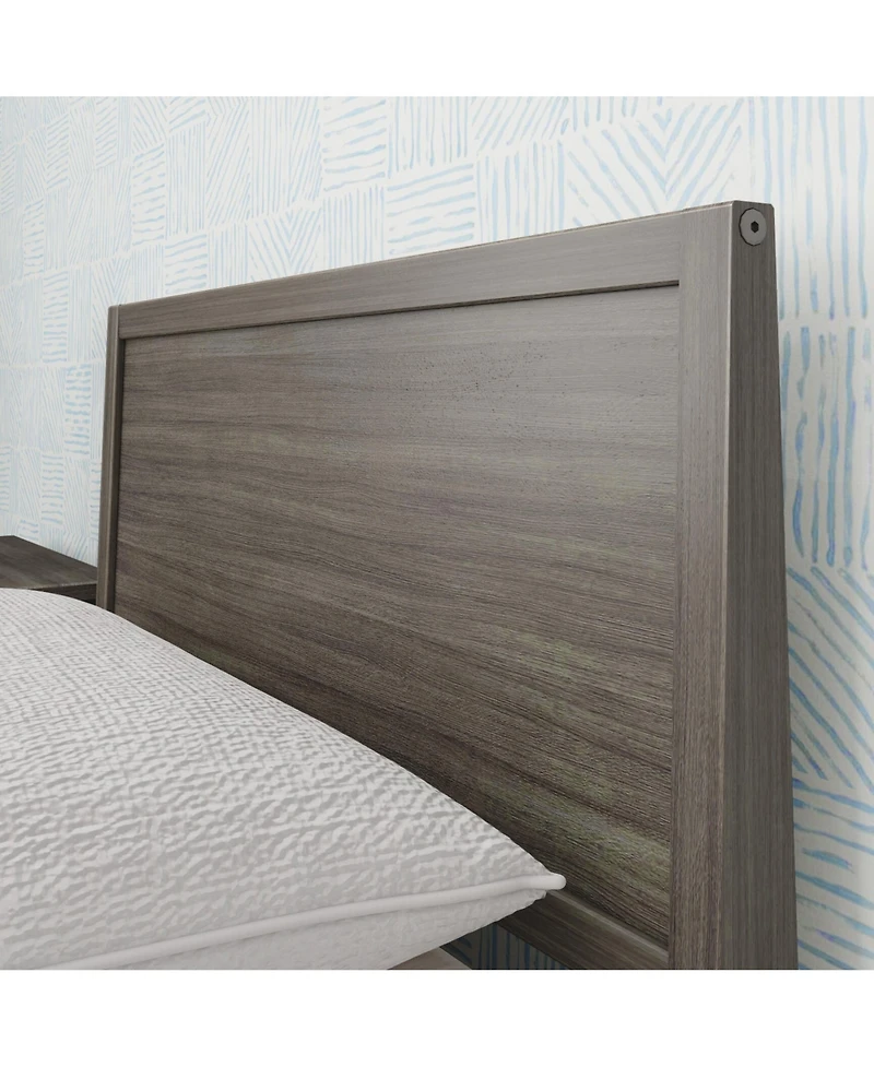 Max & Lily Twin Bed Frame, Solid Wood Classic Platform with Panel Headboard for Kids