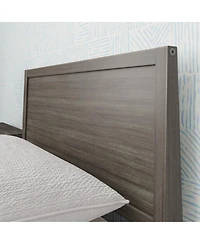 Max & Lily Twin Bed Frame, Solid Wood Classic Platform with Panel Headboard for Kids