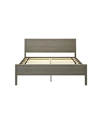 Max & Lily Queen Bed Frame, Solid Wood Classic Platform with Panel Headboard for Kids