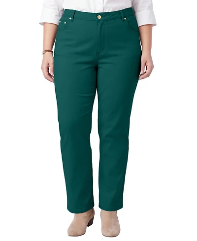 Woman Within Women's Tall Straight-Leg Stretch Denim Five-Pocket Jeans