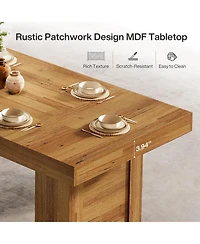 Tribesigns 63" Farmhouse Dining Table for 6, Rectangle Wooden Kitchen Table with Heavy-Duty Legs, Rustic