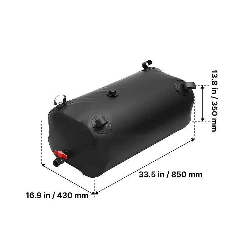 Sugift Water Storage Bladder 29.85 Gallon (113L) Water Storage Container Tank 1000D Pvc