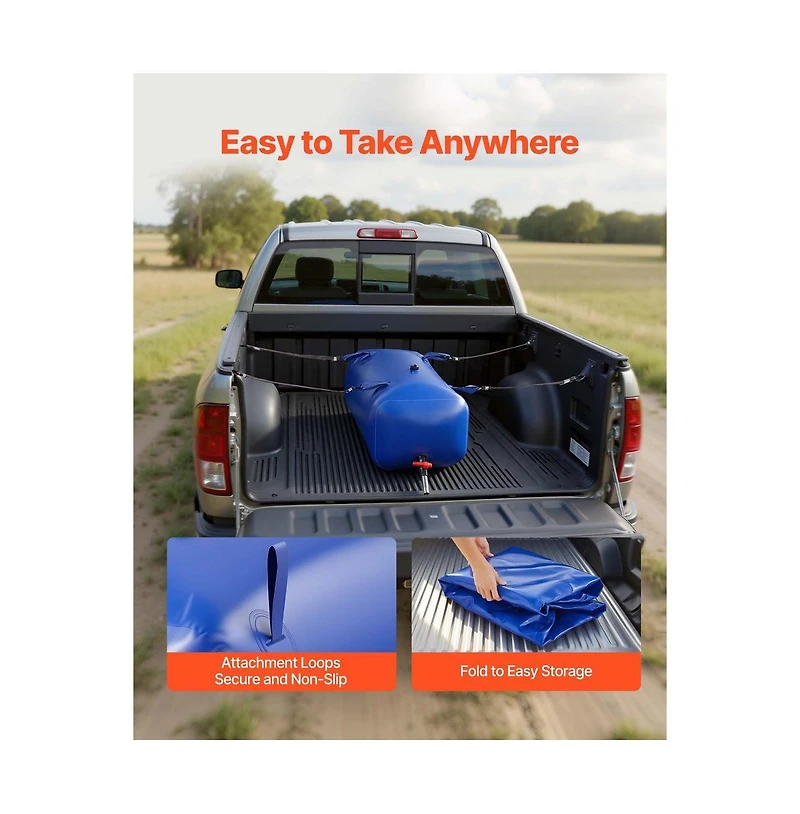 Sugift Water Storage Bladder 30 Gallon Large Capacity Water Bag Portable and Collapsible Soft
