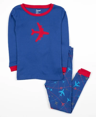 Leveret Toddler Boys Two-Piece Cotton Long Sleeve Shirt and Pants Pajama Set