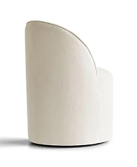 Maison Boucle Chenille Swivel Vanity Chair with Casters, Barrel Makeup