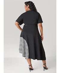 Ashley Stewart Women's awaomen's Printed Paneled A Line Dress