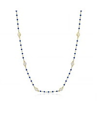 The Lovery Enamel Bead Cz Chain Necklace 14K Gold-Plated Sterling Silver